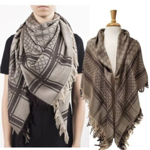 New Gucci GG Guccissima Monogram Scarf in Brown - Picture 1 of 10